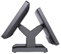 Sistema POS con Pantalla Táctil Capacitiva Dual de 15 Pulgadas, Caja Registradora para Restaurante, Supermercado, Comercio Minorista, Disponible en Stock