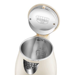 White Color Electric <strong>Kettle</strong> VDE <strong>Plug</strong> with Stainless Steel Inner Pot Lid Portable Water Heater for Household Appliances Kitchen - Product Image 5