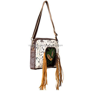 Handtooled แฟชั่นตะวันตก INS shoder กระเป๋าหนังวัวแท้สะพายข้างซิปปิดกรอบสไตล์วินเทจ - Product Image 2