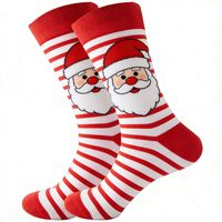 Chaussettes en coton pour homme, cadeau de Noël, chaussettes mi-mollet respirantes et douces à motifs de dessins animés pour hommes adultes