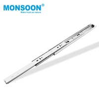 Glissières télescopiques à roulement à billes en acier laminé à froid pour meubles de cuisine, guides de tiroir de 45 mm de largeur pour tiroirs
