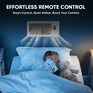 Điều khiển từ xa sưởi ấm làm mát <span class=keywords><strong>AC</strong></span> Vent <span class=keywords><strong>Fan</strong></span> yên tĩnh thông minh đăng ký Vent phù hợp với 4 "x 10" đăng ký lỗ đăng ký Quạt tăng cường - Product Image 6