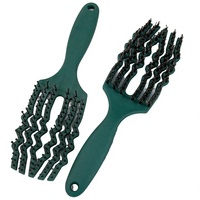 Brosse à cheveux Masterlee de haute qualité, best-seller, avec manche en plastique ABS, six rangées de dents en nylon doux mat et poils de sanglier pour massage du cuir chevelu