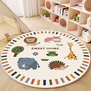 Tapis de jeu antidérapant pour enfants, tapis de crèche rond, tapis éducatif avec alphabet, tapis doux pour enfants et tout-petits - Product Image 2