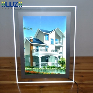Rõ ràng pha lê ảnh khung ảnh khung bảng đứng led chiếu sáng đơn a4 led khung - Product Image 3