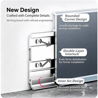 Plinthe en alliage d'aluminium épaissie à clipser, hauteur 4-8 cm, étanche, pour rénovation intérieure d'hôtels et de locaux commerciaux