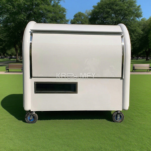 Carrito de Comida Móvil para Hamburguesas, Flores y Café, con Sombrilla, para Uso en Exteriores - Product Image 1
