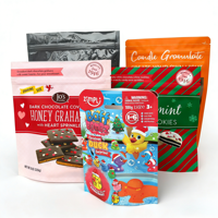 Sachet alimentaire personnalisé imprimé de qualité alimentaire, pochette refermable PE PET pour bonbons, snacks, biscuits, sucre et gâteaux secs