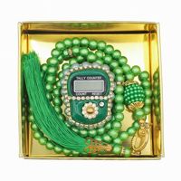 Cadeaux musulmans de luxe 99 perles de prière en verre Tasbeeh Compteur numérique visible Boîte Tasbih Ensemble cadeau