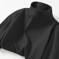 Haut thermique unisexe à col roulé en polyester double face, coupe ample, manches longues, motif lettres, collection Automne/Hiver