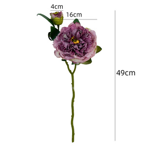 Automne couleur fait à <span class=keywords><strong>la</strong></span> main 2 têtes bord brûlé coréen mariée pivoine Faux fleur pour <span class=keywords><strong>la</strong></span> fête des mères décoration de <span class=keywords><strong>la</strong></span> maison Vase Arrangement - Product Image 5