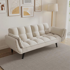 Sofá <span class=keywords><strong>Cama</strong></span> Reclinable Extensible Moderno de 2 Plazas con Diseño Cremoso para Uso en Hoteles, Salas de Estar y Apartamentos - Product Image 1