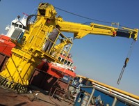 Grue de pont marine télescopique à flèche articulée pliable de 5 tonnes et 20 m, homologuée CE, la plus vendue pour le levage de navires