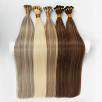Paquets de cheveux européens doublement étirés faits à la main, vierges Remy, blond platine, nano, extensions de cheveux nouées à la main