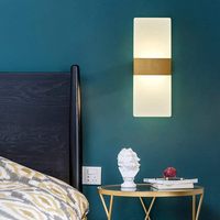 Applique murale LED moderne en acrylique, lampe de chevet tout en cuivre, éclairage intérieur pour salon, chambre, loft, cuisine, couloir
