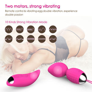 Y Love mainan seks wanita, tahan air silikon cair lembut Vibrator cinta nirkabel dua Set untuk wanita gadis pasangan - Product Image 4