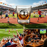 Cubes de glace réutilisables en acier inoxydable 304, en forme de ballon de football, pour refroidir le whisky, la bière, le vin et les boissons lors de soirées et bars
