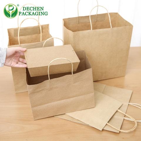 Heavy Bottom Kraft Paper Bags with Twisted Handles
