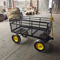 Chariot utilitaire pliable pour l'agriculture, chariot à benne avec côtés amovibles, chariot de jardin en maille
