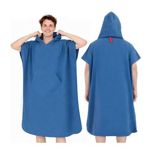 Serviette de bain poncho à capuche en microfibre de couleur unie pour hommes et femmes, séchage rapide, idéale pour la plage, le surf, le changement de tenue, la plongée - Product Image 1
