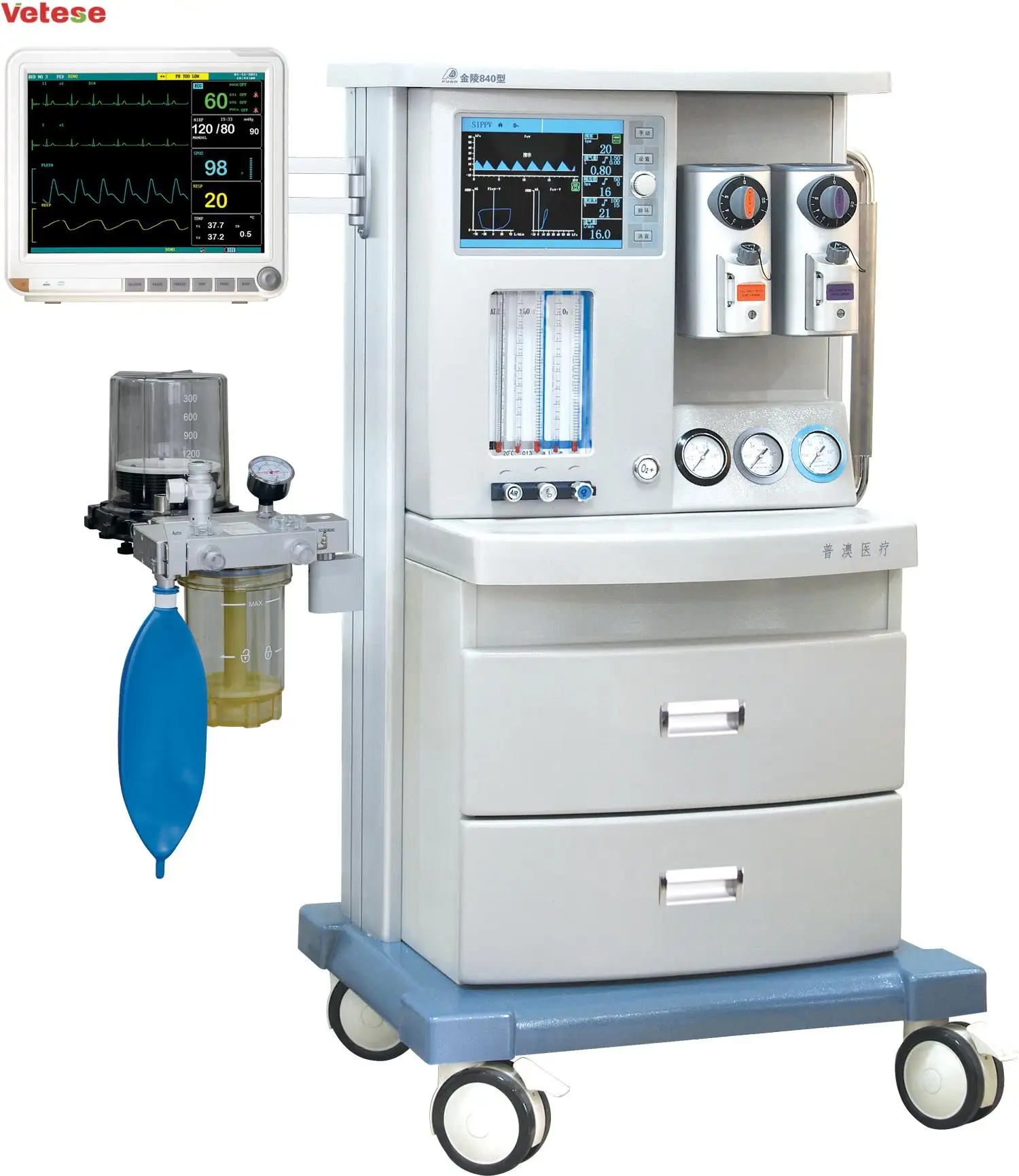 सबसे अच्छा बेच चिकित्सा उपकरण और उपकरणों JINLING-850 मॉडल संज्ञाहरण उपकरण