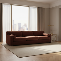 Canapé sectionnel Chesterfield convertible en velours Marcelo Luxe, structure en bois massif, style minimaliste, luxe pour salon, villa, appartement, hôtel