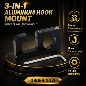 Motosiklet Gidon Kancası Alüminyum CNC Kask Saklama Braketi 22mm Ön Çanta Kancası Modifiye Aksesuarı - Product Image 5
