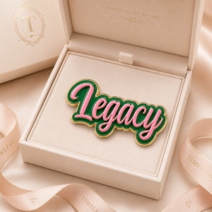 Hochwertige Legierungs-Sorority-Brosche mit Symbol in Rosa und Grün Emailliert, <span class=keywords><strong>Soror</strong></span> Legacy Schmuck Anstecknadel Geschenk - Product Image 1