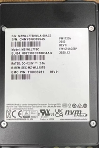 MZWLL7T6HMLA-000C9 118000742 PM1723b 7.68TB TLC PCI Express 3.0x4 NVMe U.2โซลิดสเตทไดรฟ์ภายใน2.5นิ้ว (SSD) - Product Image 5