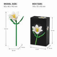 Set de Bloques de Construcción de Flores de Lirio Personalizado de 210 Piezas, Kit de Modelo Botánico Realista, Juguete de Construcción STEM, Mini Ladrillos, Marca Privada
