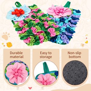 Alfombrilla Olfativa para Animales Pequeños, para Conejos, Perros, Cobayas y Ratones, Alfombra de Poliéster Interactiva con Diseño de Flores para una Alimentación Divertida - Product Image 6