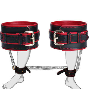 BDSM Starter biasa borgol kulit dua warna manset pergelangan kaki Set pengekangan pengikatan tubuh kulit serat mikro untuk permainan latihan Slave - Product Image 4