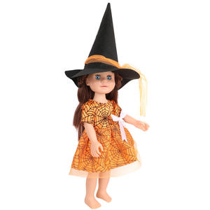 MSYO Robe de sorcière d'Halloween pour poupée mini mode de 18 pouces, chapeau, jouet doux unisexe pour cosplay, tenue de cérémonie, poupée à l'échelle 1:8 - Product Image 6