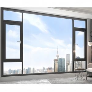 Fenêtre à battants en aluminium à rupture de pont thermique, insonorisée et résistante aux ouragans, personnalisable, <span class=keywords><strong>prix</strong></span> usine économique - Product Image 5