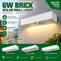 Applique murale solaire 6W 900 Lumens, lampe murale extérieure à énergie solaire pour jardin, clôture, patio, allée, décoration de cour