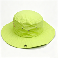 Chapeau Bob en Nylon à Broderie Personnalisée, Séchage Rapide, Large Bord, Protection Solaire Extérieure, Casquette de Pêcheur avec Sangle Mentonnière