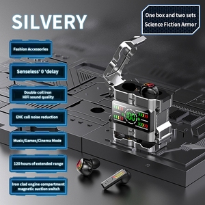 2025 <span class=keywords><strong>M60</strong></span>หูฟังไร้สายคู่หูฟังควบคุมด้วยระบบสัมผัสเสียง HiFi หูฟังแสดงผลแบบดิจิตอล TWS พร้อมปลั๊กเสียบชิป JL สองคู่ - Product Image 2