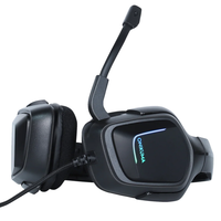 Casque de jeu filaire ONIKUMA K20, 3.5mm, pilote 50mm, lumière RGB, micro rotatif à suppression du bruit, oreillettes souples pour PC, PS5, Xbox Switch