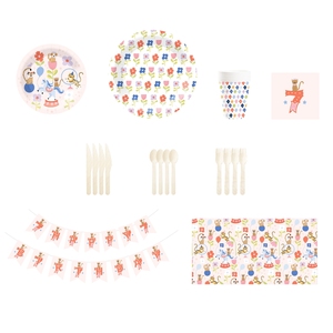 Juego de Vajilla Desechable DAMAI con Temática de Circo, Platos con Adorables Diseños de Animales, Platos, Vasos y Servilletas de Papel para Fiestas Infantiles - Product Image 6