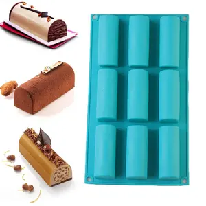 9 Cavity Oblong Silicone Mousse Mold Silicone Dessert Mold Silicone Eclair Mold Twinkies Baking Pan For Bakeware Tools