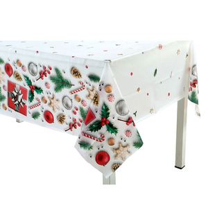 Rectangle Waterproof Christmas Tablecloth <b>Disposable</b> Plastic Christmas <b>Table</b> <b>Cloth</b> Decorations for Christmas Party Supplies - Product Image 1