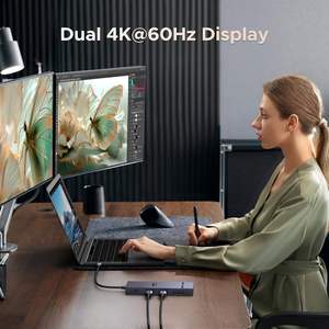 1 adet PD100W USB C yerleştirme İstasyonu çift 4K monitör USBC Hub ile <span class=keywords><strong>2</strong></span> HDMI USB A & C 3.<span class=keywords><strong>2</strong></span> port SD/TF kart okuyucu - Product Image 2