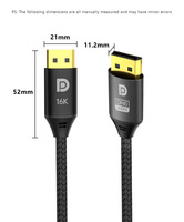 Venta al por mayor precio bajo de alta calidad 8K cable Nylon trenzado Displayport DP a HDMI 2,1 8K 30Hz 4K 60Hz Cable 1M 2M 3M 10m DP a HDMI