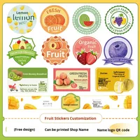 Étiquettes adhésives personnalisées pour magasin de fruits, transparentes, anti-coupure, pour boîtes de fruits, papier couché de qualité alimentaire, autocollants rectangulaires