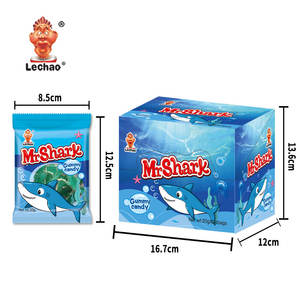 Lechao Factory Wholesale Sweet Fruit Flavor Halal Chewy Jelly Candy <strong>Blue</strong> Shark Shape Gummy Candy Box Pack - Product Image 6
