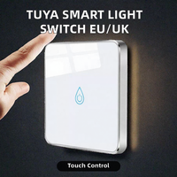 Panneau tactile intelligent pour éclairage domestique, compatible avec l'application, 1 à 4 voies, norme EU/UK, compatible Zigbee, WiFi, en aluminium