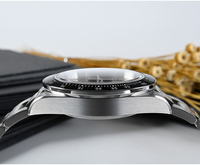 Reloj de Pulsera de Cuero para Hombre, Estilo Piloto Vintage, Mecánico, Automático, Cronógrafo, Cronómetro, de Lujo, con Logotipo Personalizado, Precio de Fábrica, 200m