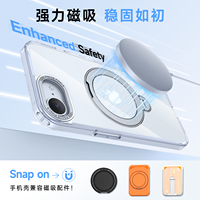 Nouvelle conception TPU+PC transparente 360° °   Support magnétique rotatif pour iPhone 17e 16e, étui de luxe antichoc