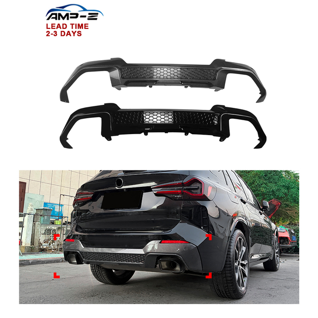 AMP-Z G01 Carbon Fiber Black Car Splitter Rear Bumper Blade Diffuser for BMW X3 G01 LCI M Sport 2022-2024 Car Accessories