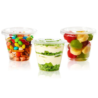 Vente directe d'usine Gobelet en plastique transparent PLA PE 20oz 16oz 12oz 9oz jetable personnalisé pour le dessert avec couvercle en dôme et pailles
